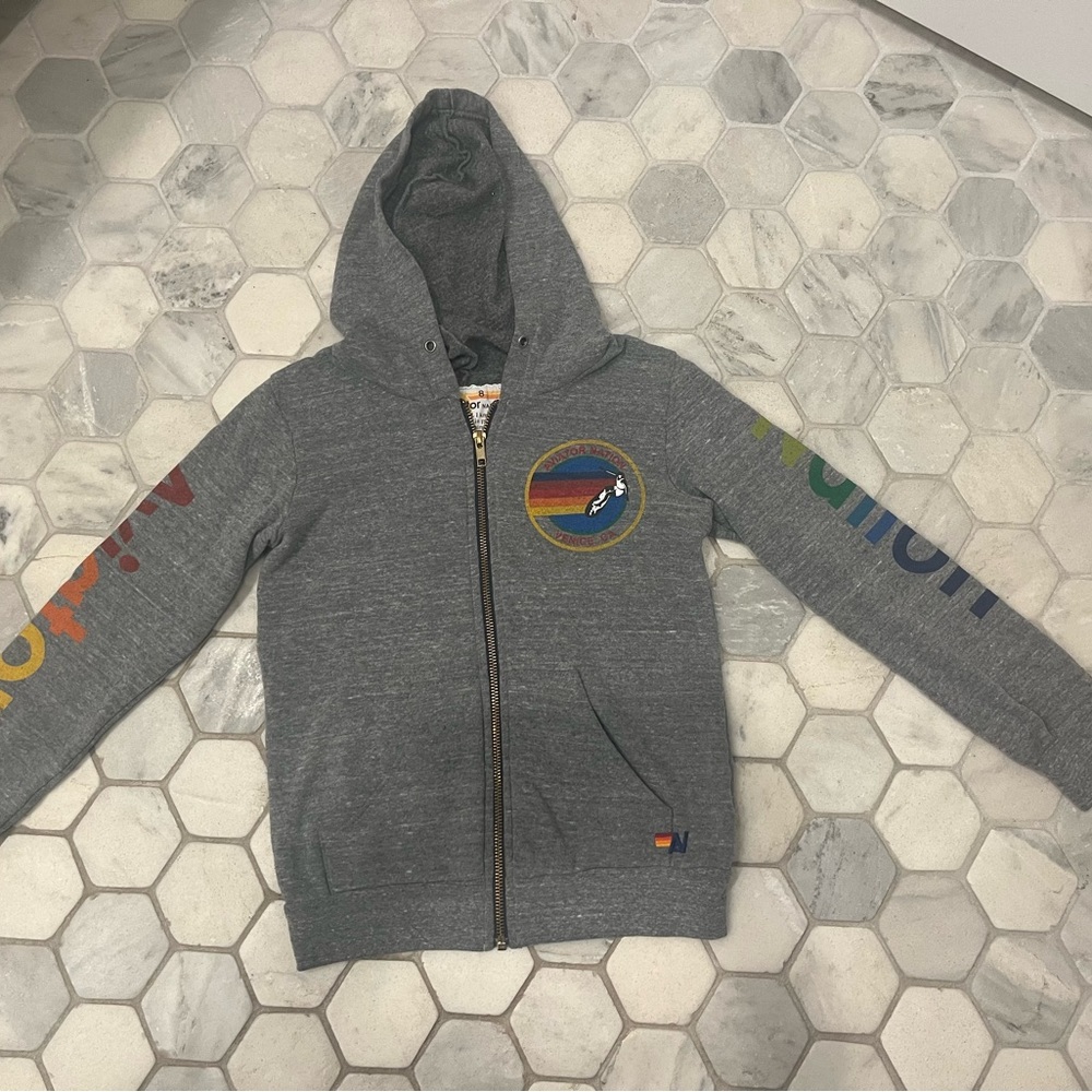 Aviator Nation kids zip hoodie size 8.